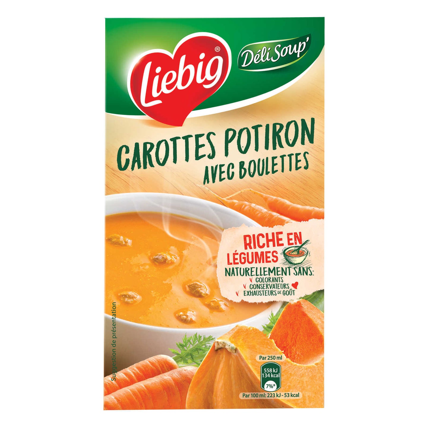 Soupe | Carottes-Potiron-Boulettes | 3,35 €/l | 1 l