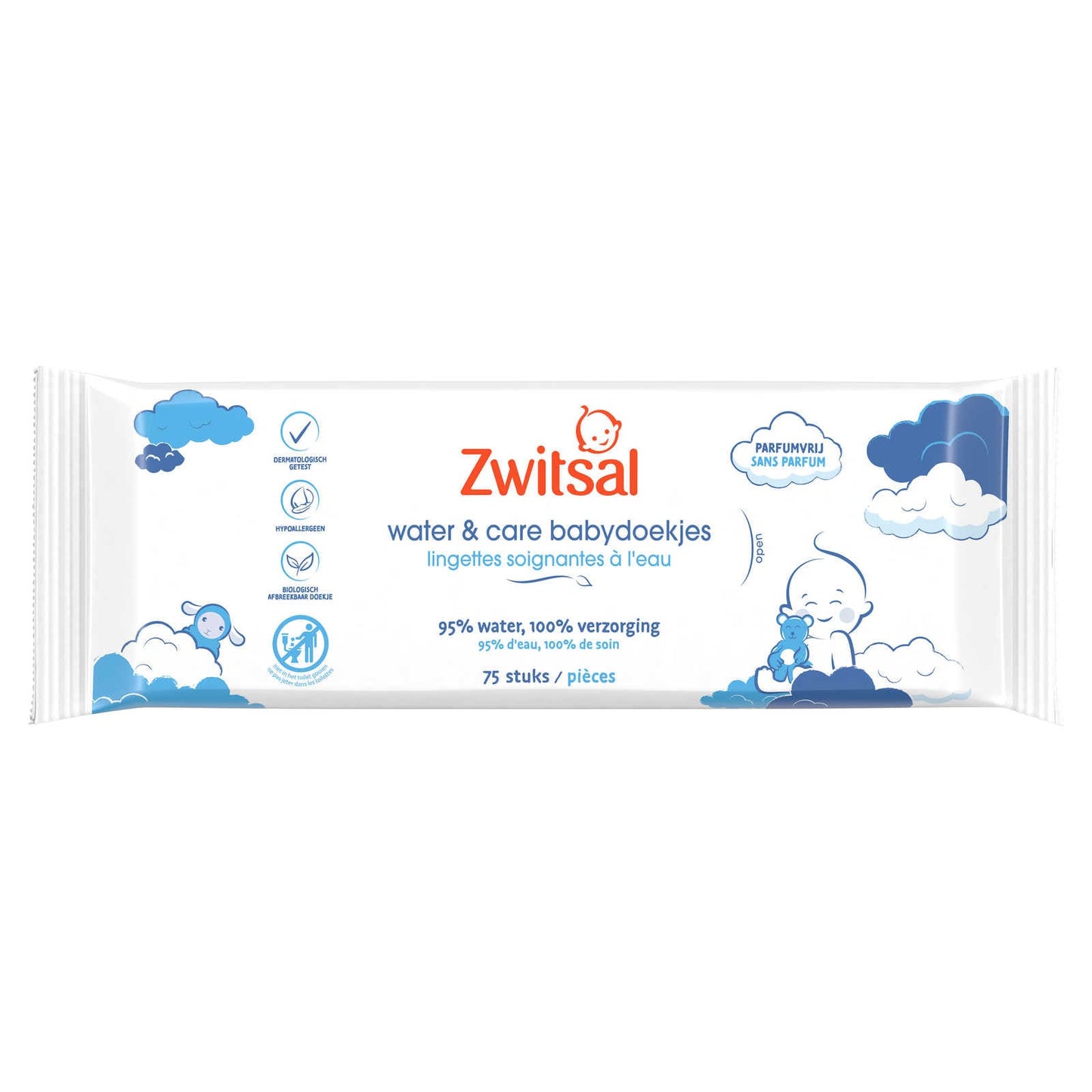 Lingettes | Sans parfum | 0,05 €/pc | 75 pc