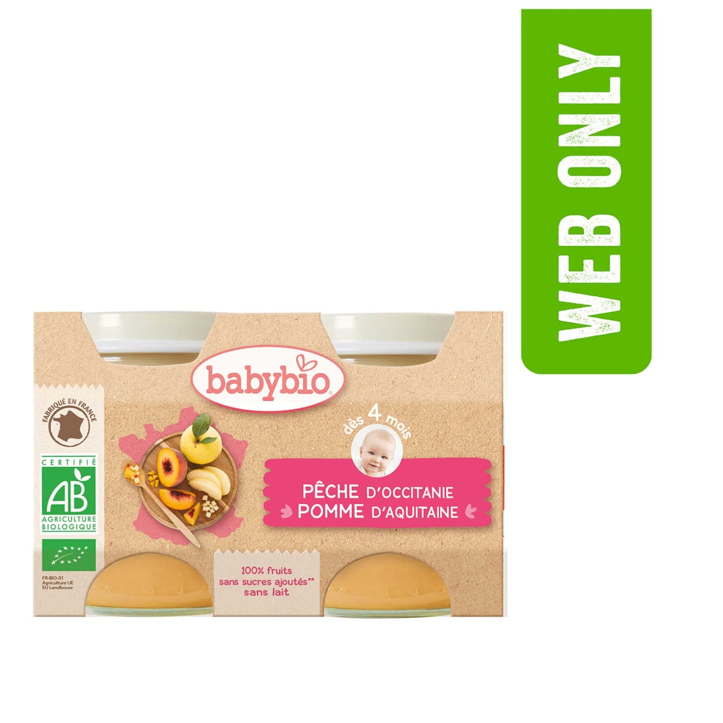 Fruit | Pêche Pomme | 4M | Bio | 11,88 €/kg | 2 x 130 gr