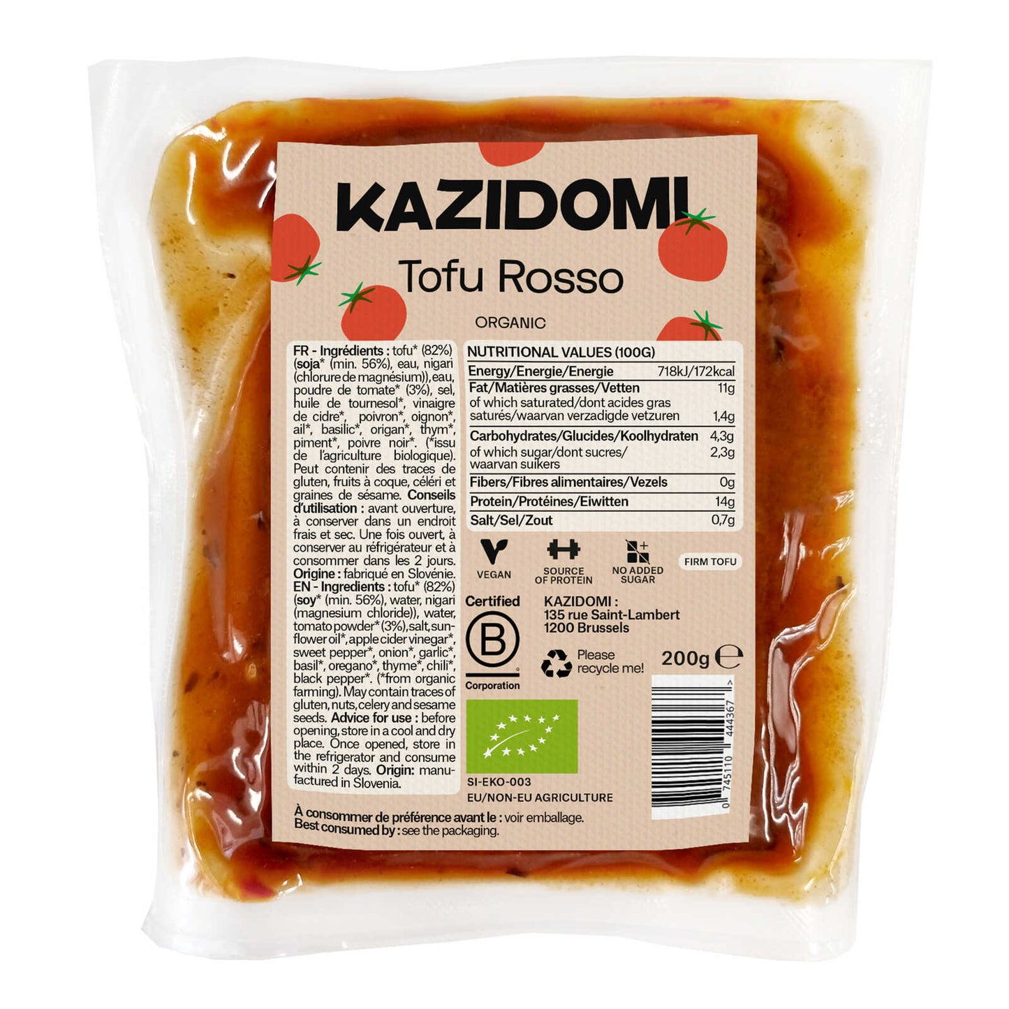 Tofu Rosso | Bio | 14,75 €/kg | 200 gr