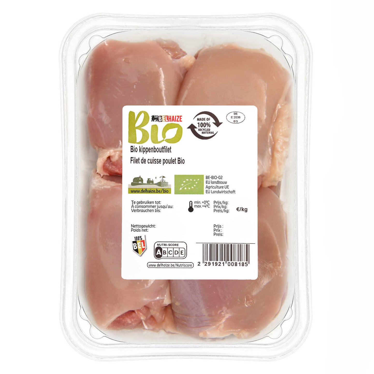 Filet de cuisses | Poulet | Bio | +/- 5,75 € | +/- 250 gr