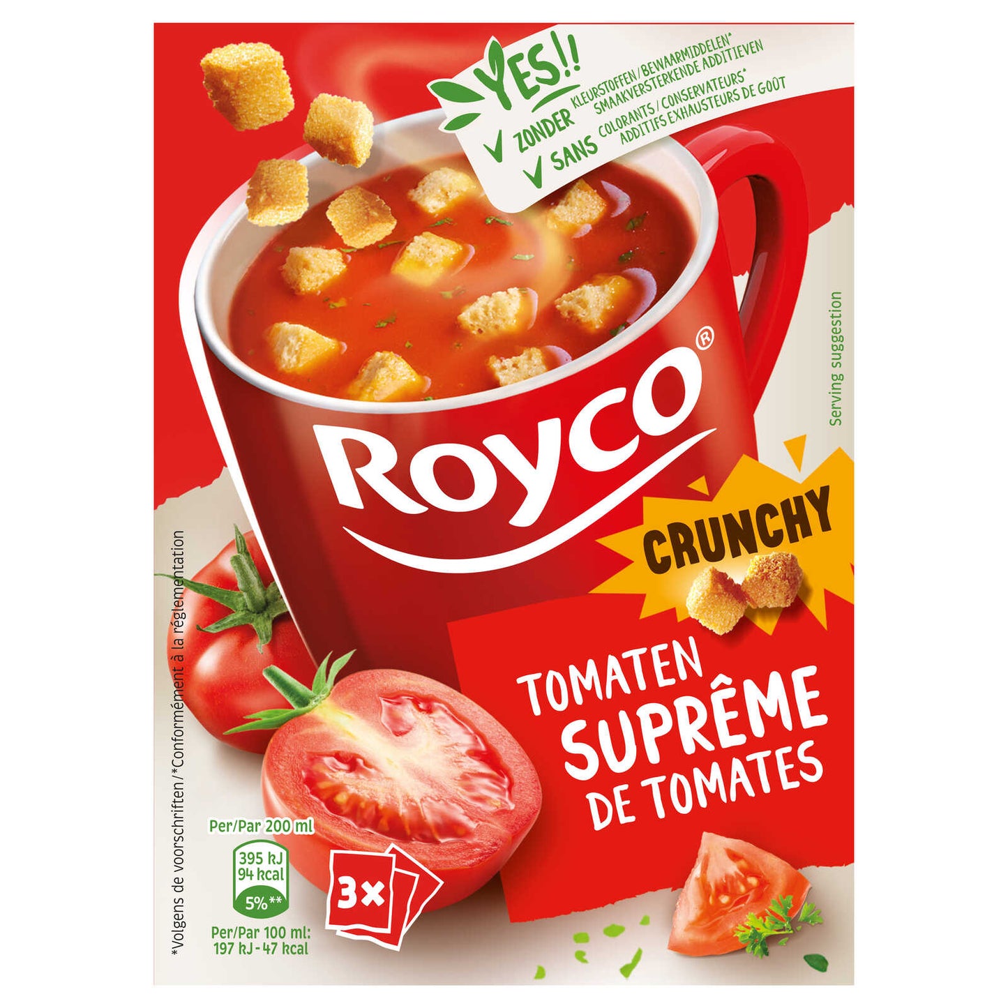 Soupe | Tomates | Croutons | Suprême | 23,99 €/kg | 3 x 20,7 gr