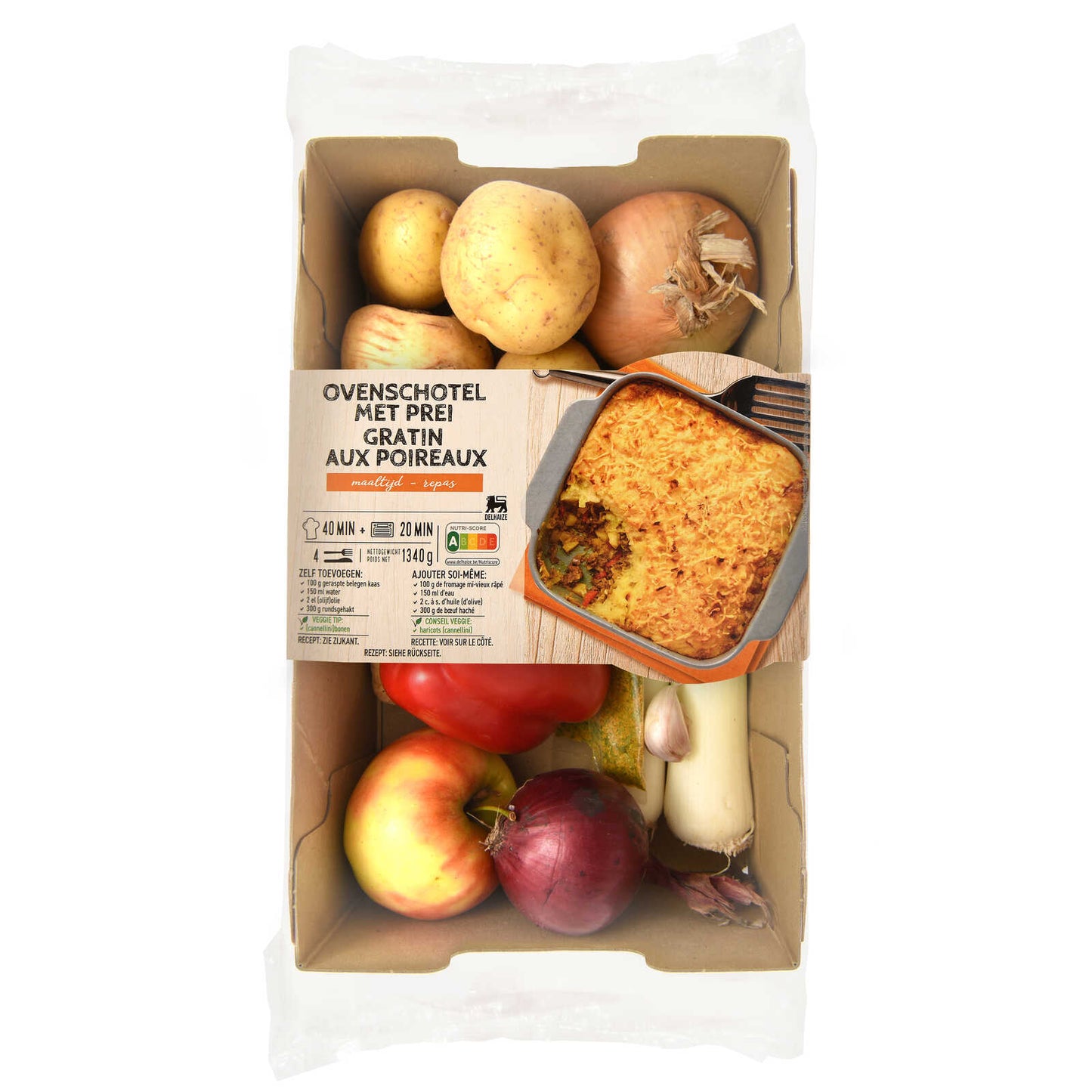 Boîte de repas | Gratin aux poireaux | 4,39 €/kg | 1,341 kg