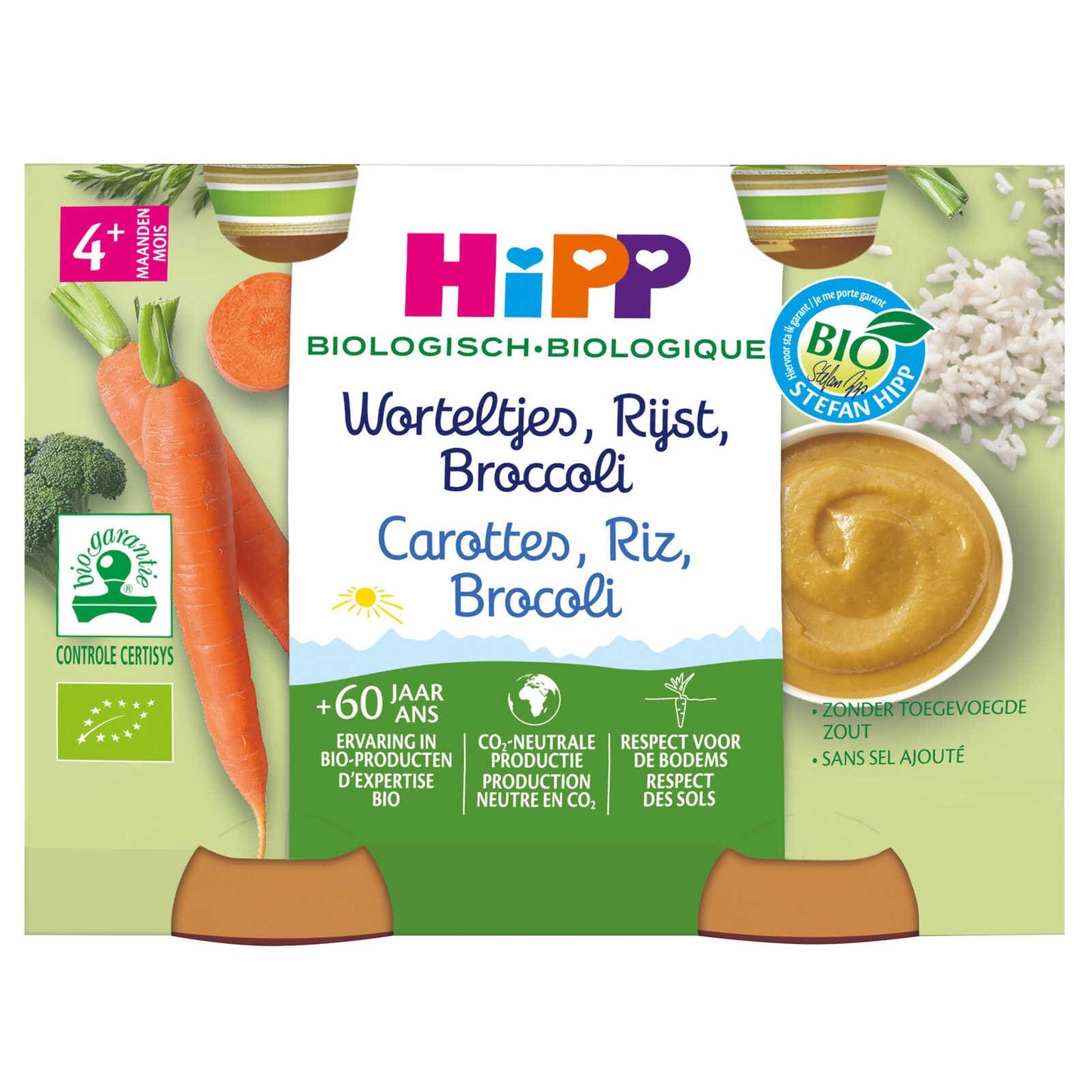 Repas | Carottes Riz Brocolis | 4M | Bio | 10,92 €/kg | 2 x 190 gr
