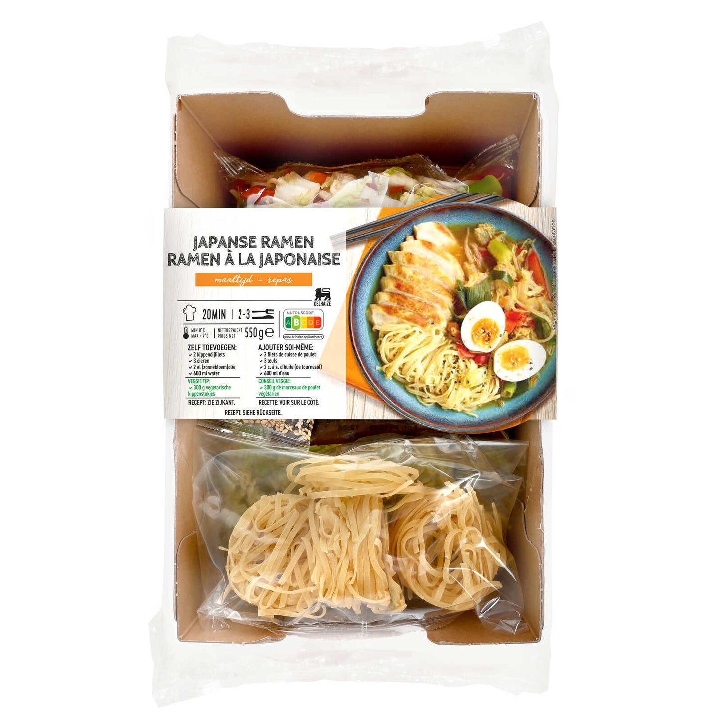 Boîte de repas | Pré-coupé | Ramen japonais | 12,53 €/kg | 550 gr