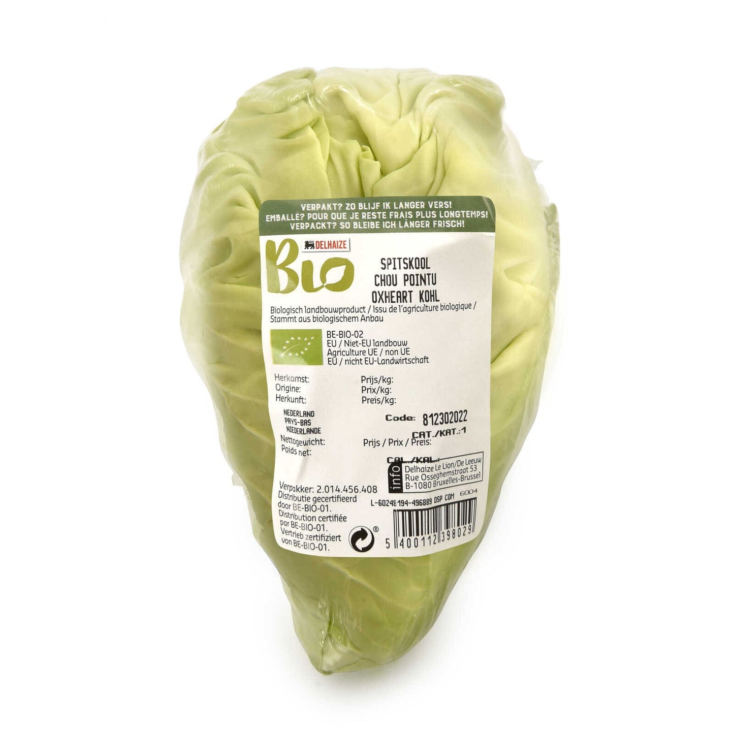 Chou pointue | Bio | 7,18 €/kg | 500 gr
