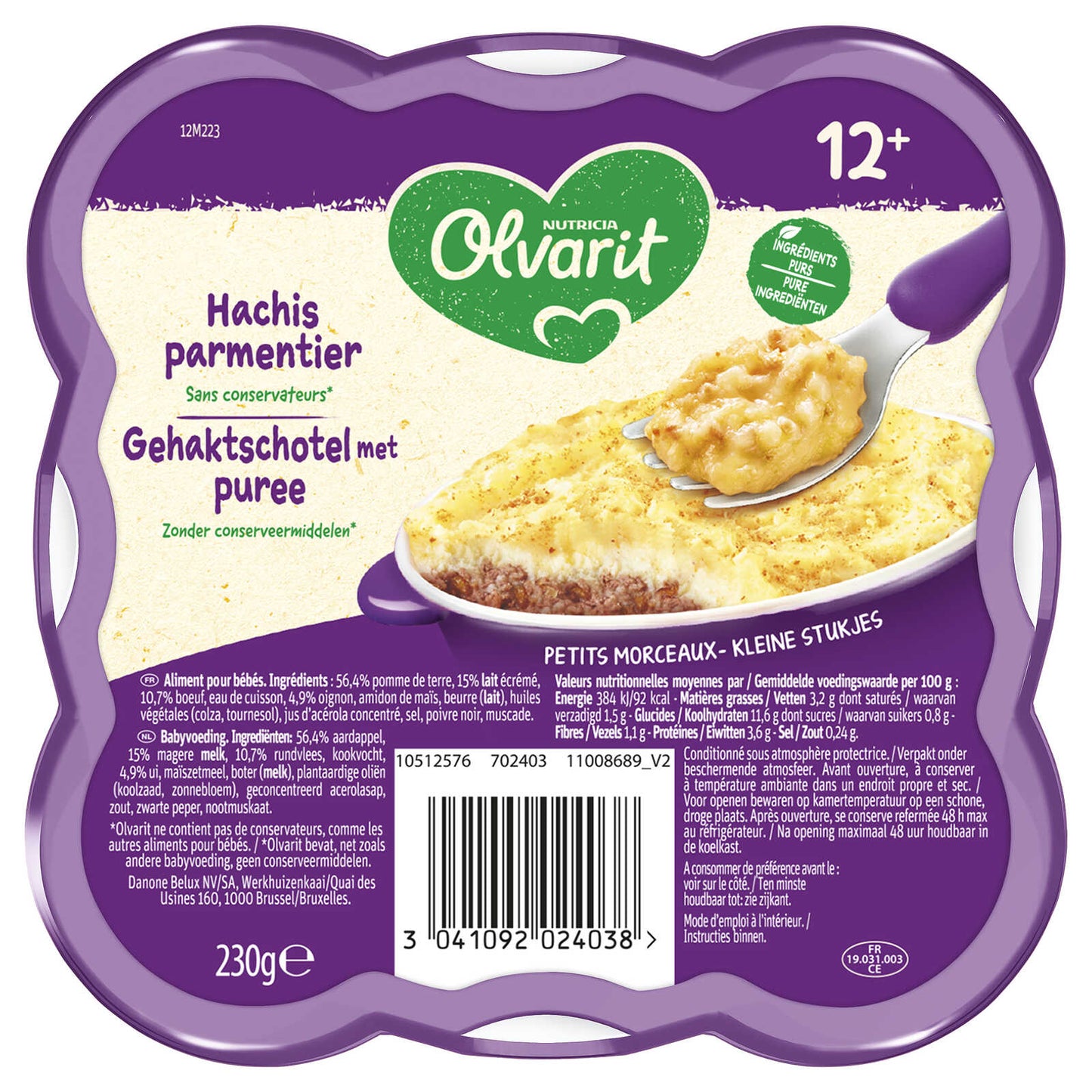 Repas | Hachis Parmentier | 12M | 13,00 €/kg | 230 gr