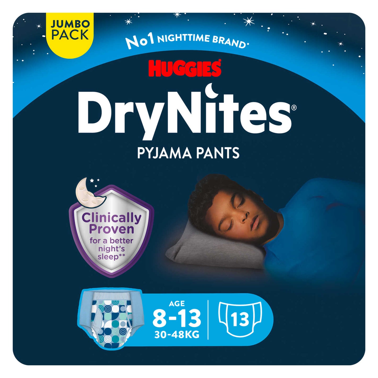 Culottes de nuit | Garçon | Absorbant | 8-13 ans | 0,81 €/pc | 13 pc