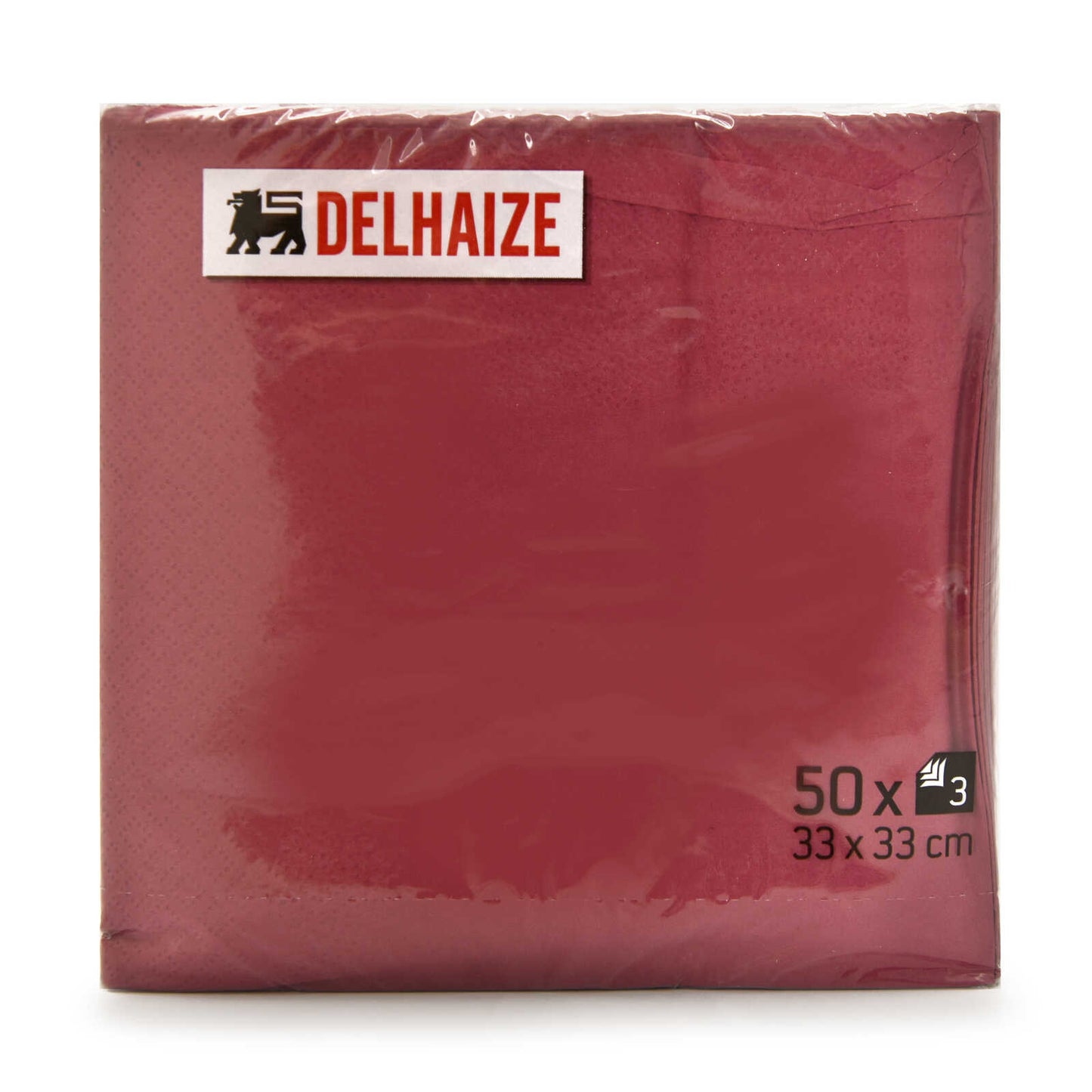 Serviettes | bordeaux | 3 plis | 33x33cm | 0,04 €/pc | 50 pc