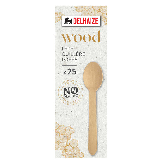 Cuillères | bois | 16cm | 0,06 €/pc | 25 pc