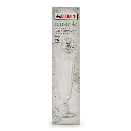 Flute à champagne réutilisable | plastique | 15cl | 0,33 €/pc | 6 pc