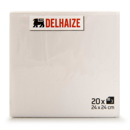 Serviettes | Blanc | 24x24cm | 0,03 €/pc | 20 pc