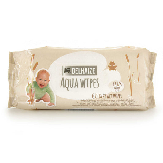 Lingettes | Bébé | Aqua | 0,02 €/pc | 60 pc