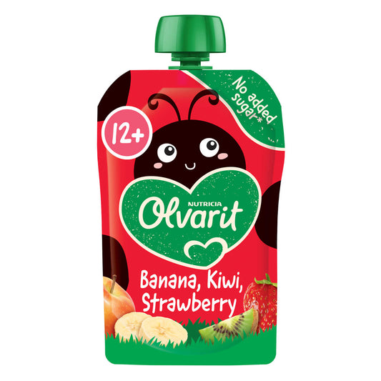 Gourde | Fraise Banane Kiwi Pomme | 12M | 12,90 €/kg | 100 gr