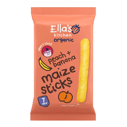 Batonnets de mais | Peche Banane | 7M | Bio | 121,88 €/kg | 16 gr