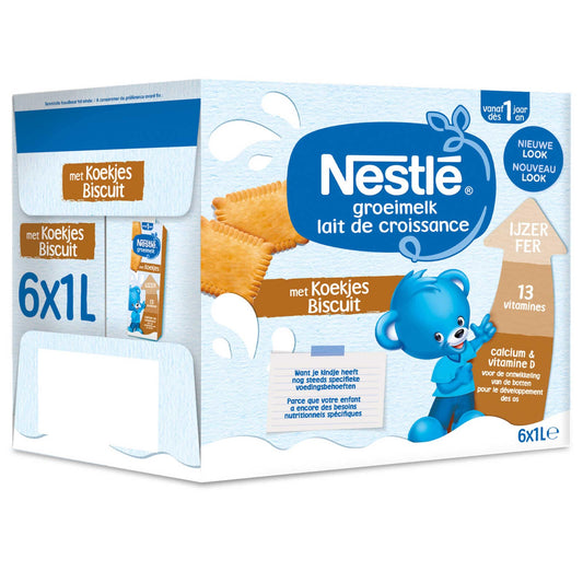 Lait de croissance | Liquide | Biscuit | 1+ | 2,16 €/l | 6 x 1 l