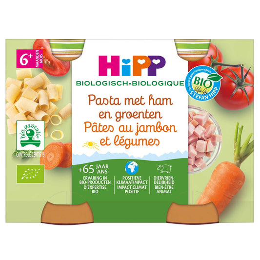 Pâtes-Jambon-Légumes | Bio | 6M | 10,76 €/kg | 2 x 190 gr