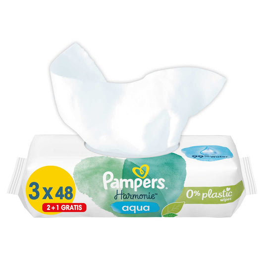 Lingettes | Aqua | 2+1 Gratuit | 0,05 €/pc | 144 pc