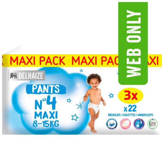 Culottes | Taille 4 | Tripack | Eco | 0,23 €/pc | 3 x 22 pc