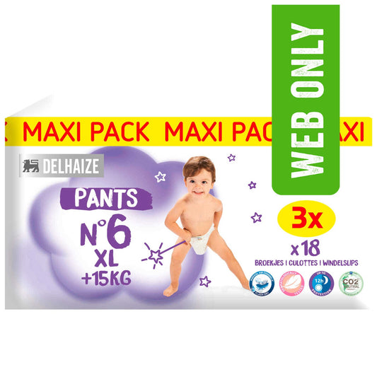 Culottes | Taille 6 | Tripack | Eco | 0,26 €/pc | 3 x 18 pc