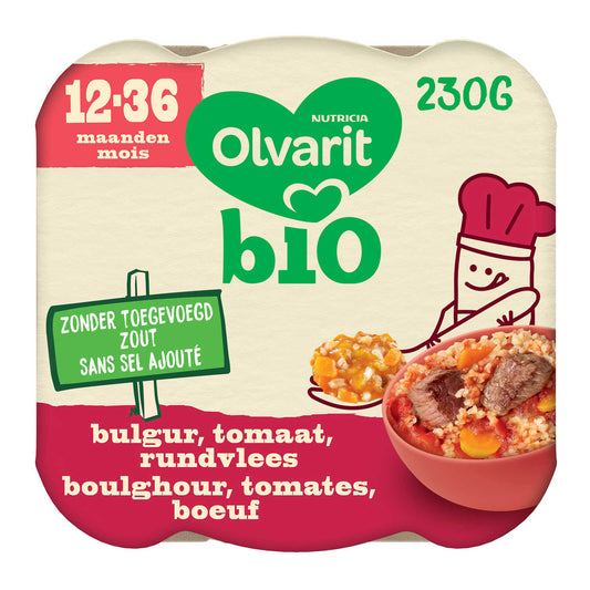 Repas | Boulghour Tomates Boeuf | 12M | Bio | 13,87 €/kg | 230 gr