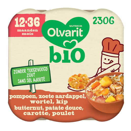 Repas | Carottes Butternut Poulet | 12M | Bio | 13,87 €/kg | 230 gr
