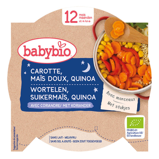 Repas| Carotte Maïs doux Quinoa |12M | Bio | 12,13 €/kg | 230 gr