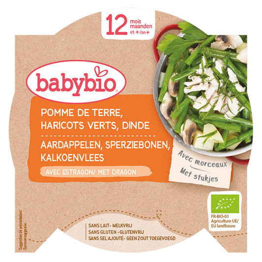 Repas | Pomme de terre Haricots verts Dinde | 12M | Bio | 13,70 €/kg | 230 gr