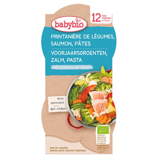 Repas | Légumes Saumon Macaroni |12M | Bio | 10,73 €/kg | 400 gr