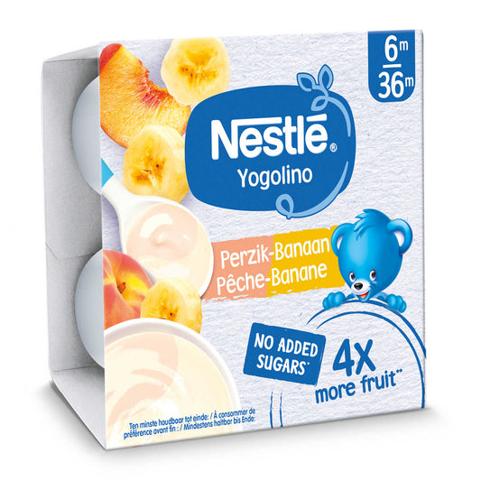 Laitage | Peche Banane | Bébé | 6 mois | 9,86 €/kg | 4 x 90 gr