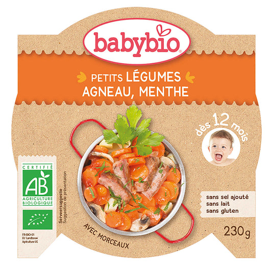 Repas | Agneau Légumes | 12M | Bio | 13,70 €/kg | 230 gr