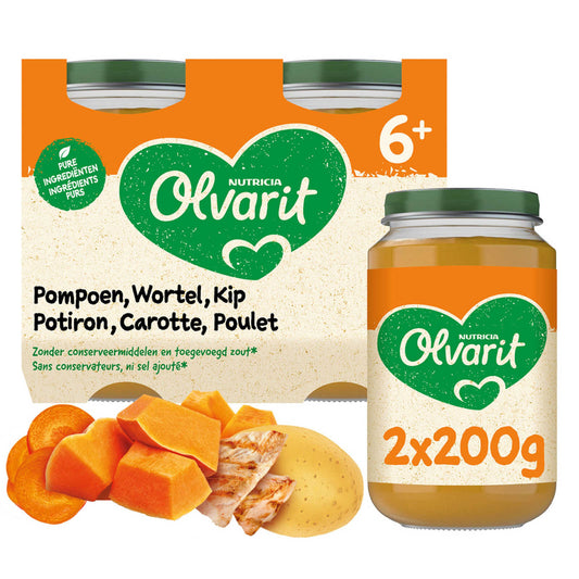 Repas | Potiron Carotte Poulet  | 6M | 7,23 €/kg | 2 x 200 gr