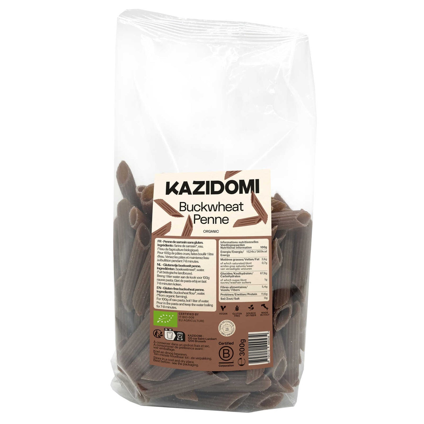 Penne | Sarrasin | Bio | 11,97 €/kg | 300 gr