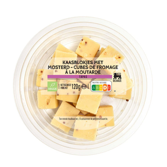 Gouda | Fromage | Cubes | Moutarde | 120g | 23,25 €/kg | 120 gr