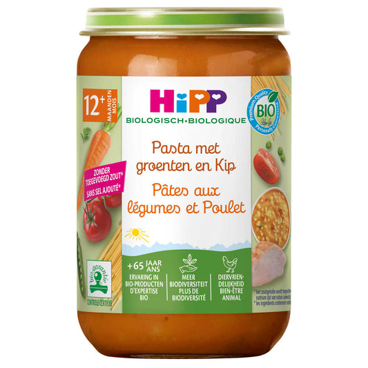 Repas | Pâtes Légumes Poulet | 12M | Bio | 9,50 €/kg | 220 gr