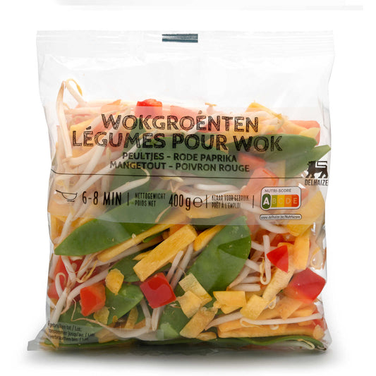 Wok | Mangetout| Poivron | 8,73 €/kg | 400 gr