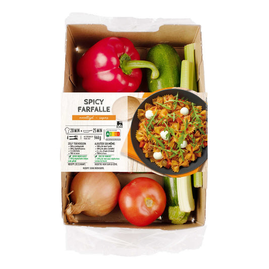 Boîte repas | Spicy one pot Farfalle | 6,24 €/kg | 944 gr