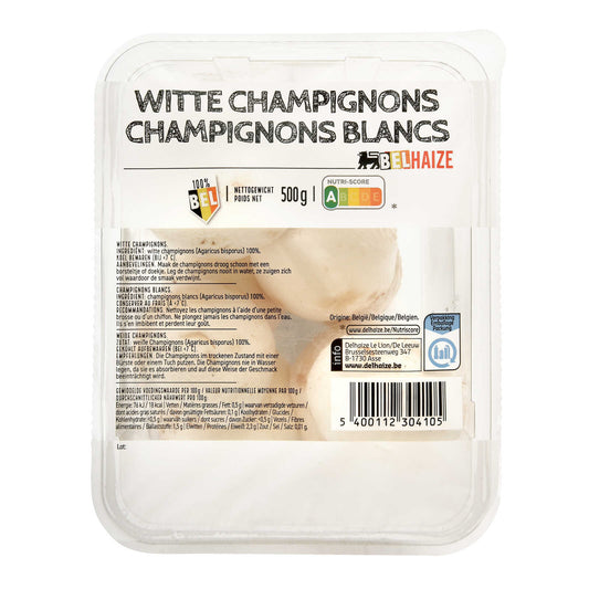 Champignons blancs | Belges | 3,78 €/kg | 500 gr