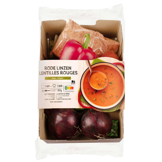 Boîte de repas | Soupe lentilles rouges | 5,64 €/kg | 850 gr