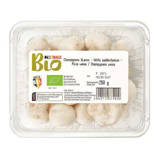 Champignons  blancs | Belges | Bio | 7,96 €/kg | 250 gr