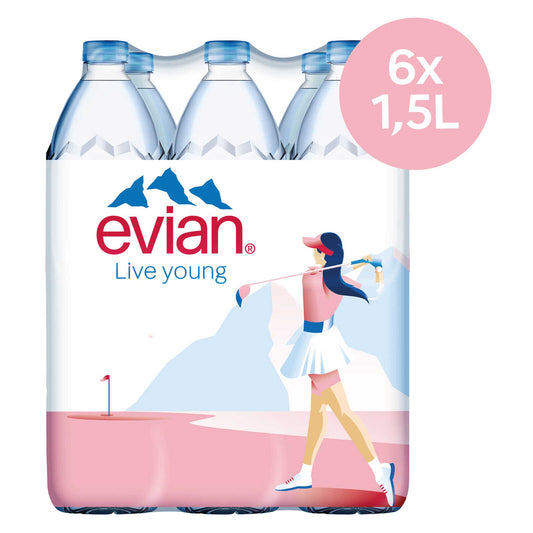 Eau minérale | Non pétillante | PET | 0,63 €/l | 6 x 1,5 l