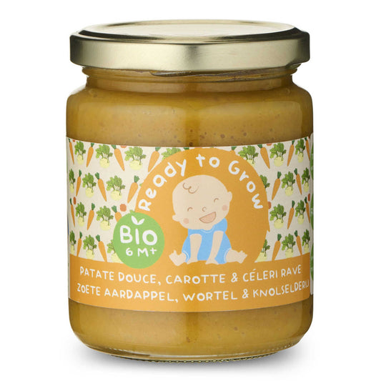 Panade bébé fraiche | patate douce | Carotte | Céleri | 6M | Bio | 20,21 €/kg | 240 gr