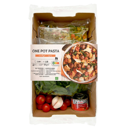 Boîte de repas | Pré-coupé| One pot pasta | 7,70 €/kg | 895 gr