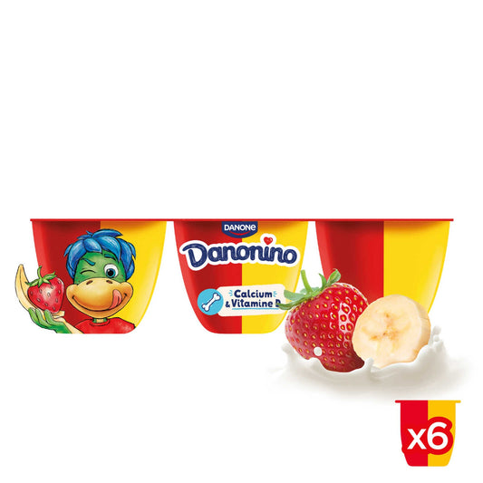 Fromage frais | Fraise-Banane | Maxi | 9,15 €/kg | 6 x 100 gr