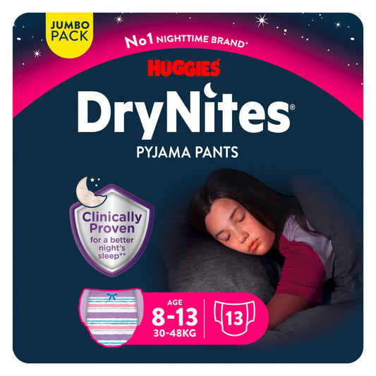 Culottes de nuit | Fille | Absorbant | 8-13 ans | 0,81 €/pc | 13 pc
