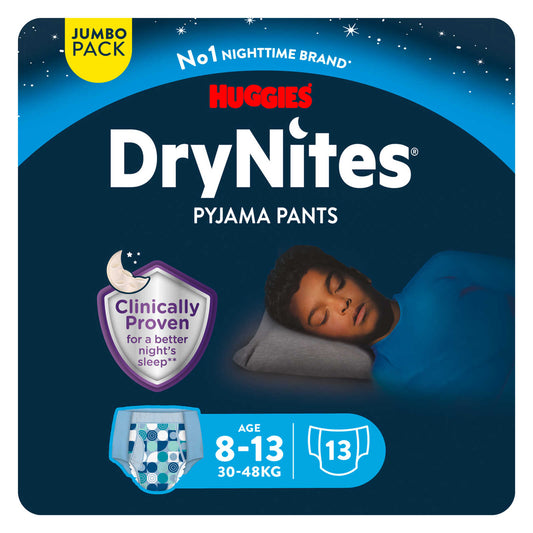 Culottes de nuit | Garçon | Absorbant | 8-13 ans | 0,81 €/pc | 13 pc