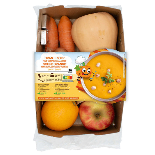 Boïte de repas | Soupe orange avec boulette | 4,49 €/kg | 1,068 kg