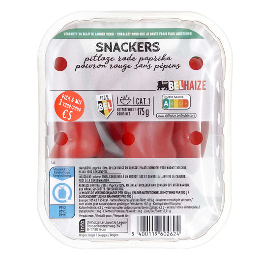 Poivron | Rouge | Snack | Sans peppins | 15,37 €/kg | 175 gr