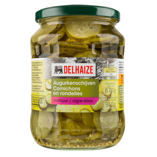 Cornichons | Rondelles | Aigre-doux | 4,09 €/kg | 340 gr