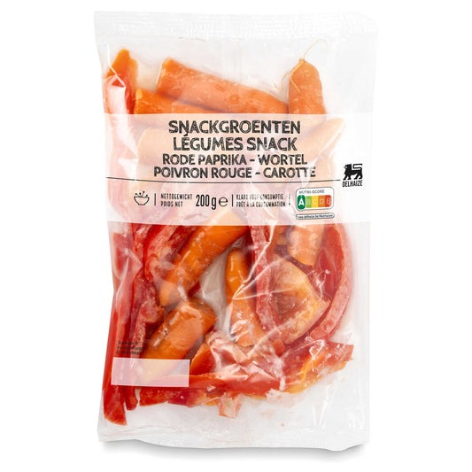 Snack légumes | Poivron rouge | Carotte | 9,95 €/kg | 200 gr